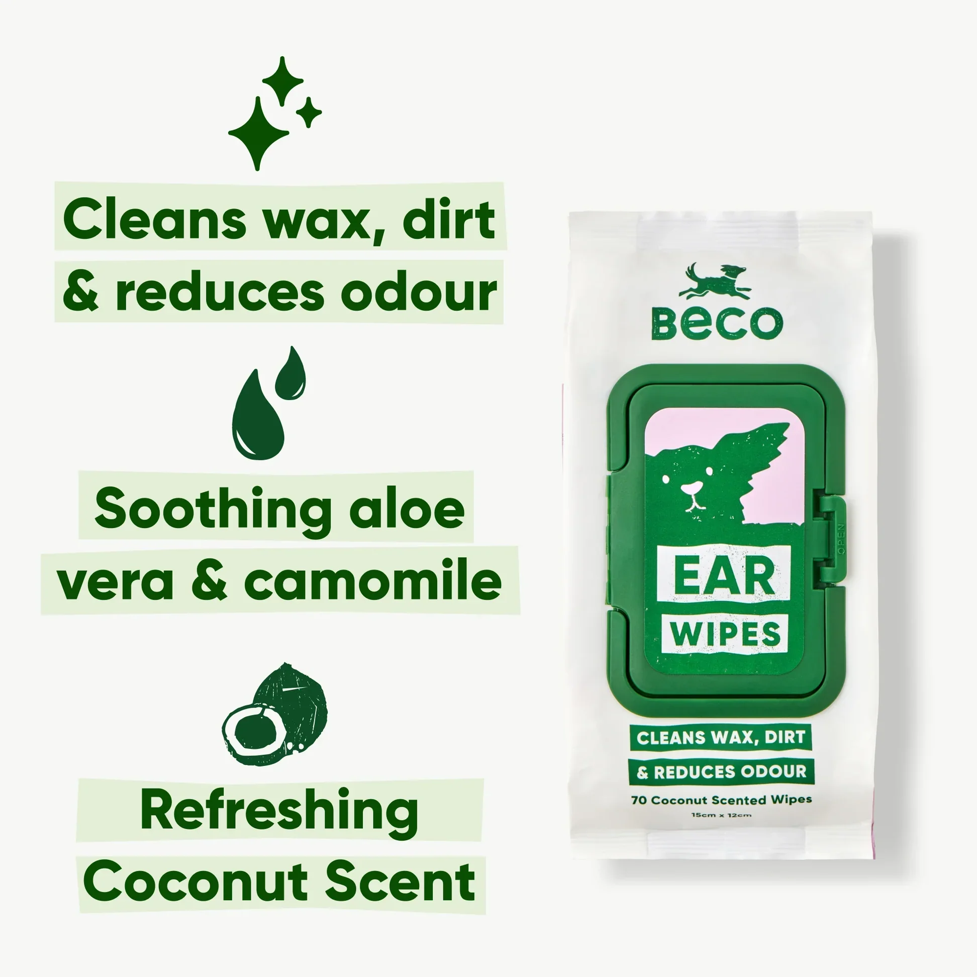 Beco Coconut Scented Ear Wipes - Image 6