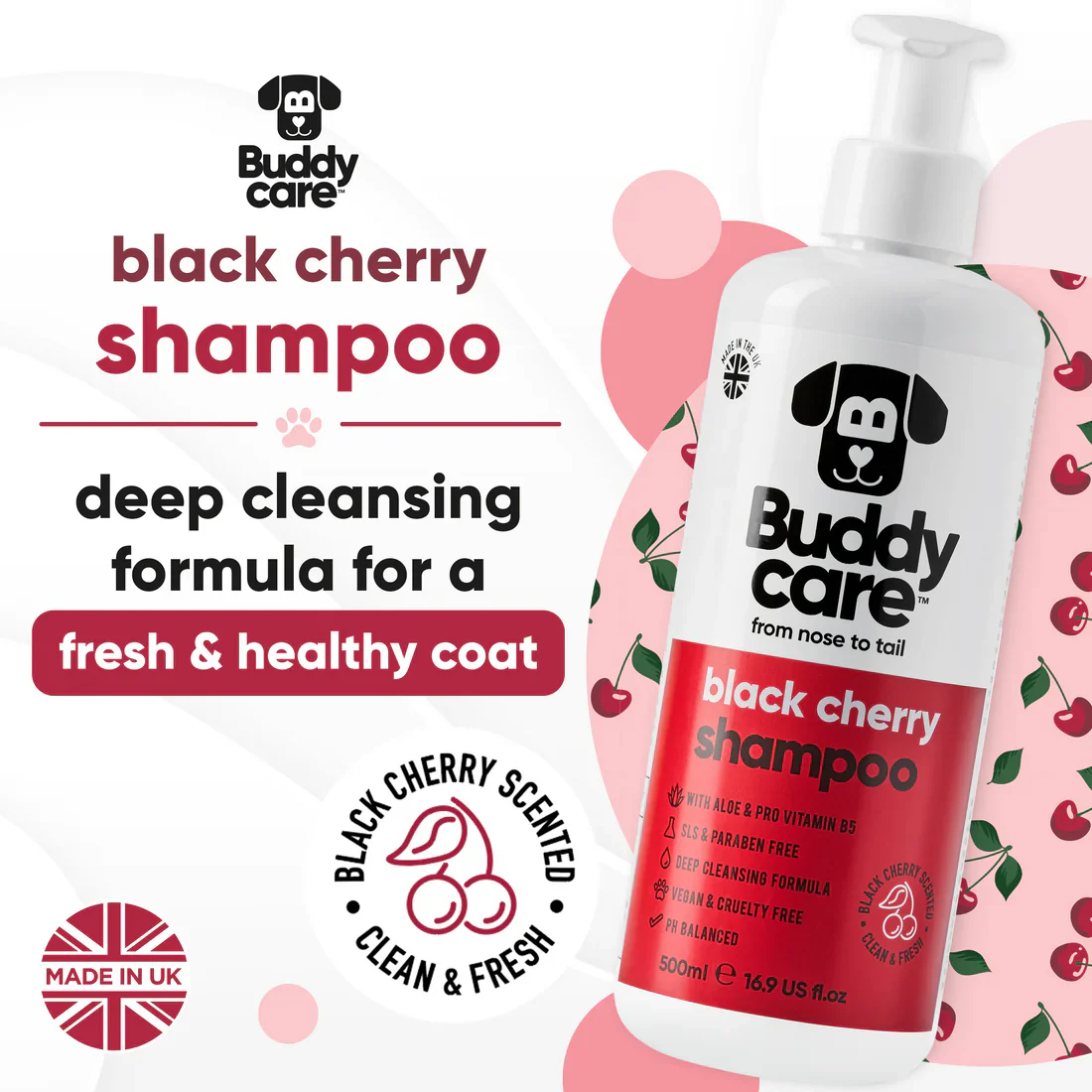 Buddycare Black Cherry Shampoo for Dogs - Image 7
