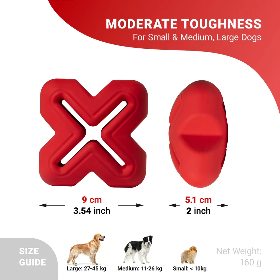 Chewtastic Geometric Geo-Metz Roller Red Dog Toy - Image 3