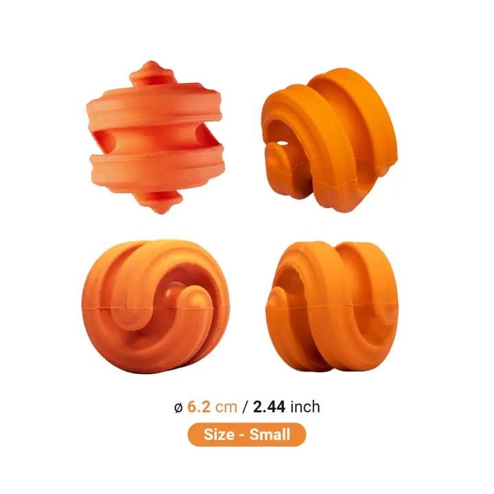 Chewtastic Geometric Rubber Geo-Hex Orange Dog Toy - Image 5