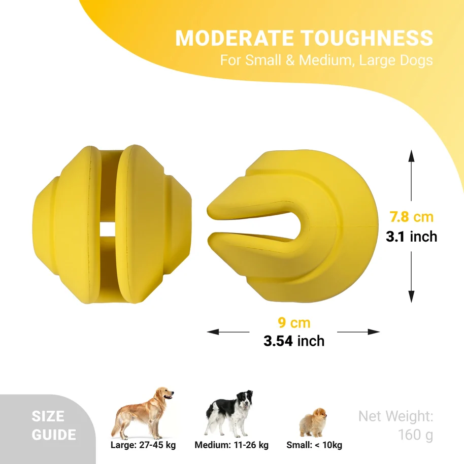 Chewtastic Geometrics Geo-Spherix Ball Bright Yellow Dog Toy - Image 4