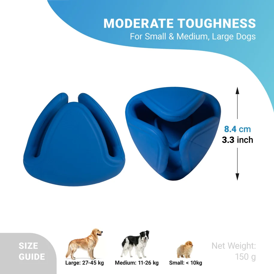 Chewtastic Geometrics Geo-Rella Dispenser Royal Blue Dog Toy - Image 3