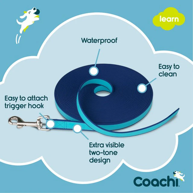 Coachi Waterproof Training 10m Long-Line Lead in Navy & Blue - Image 3