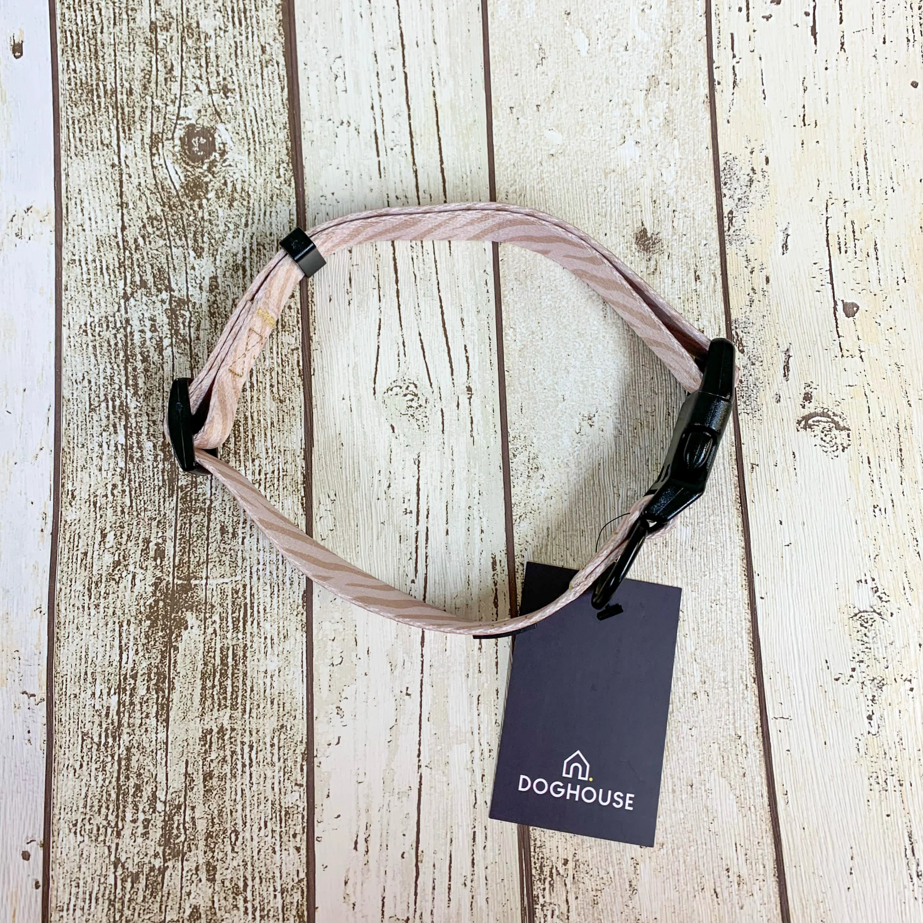 Doghouse Everyday Comfort Dog Collar in Nude Zebra Stripe - Image 5