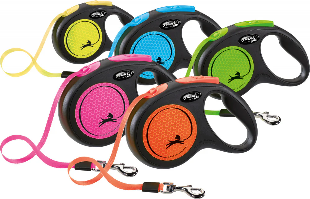 Flexi Extending Dog Lead Neon Tape 5m Small