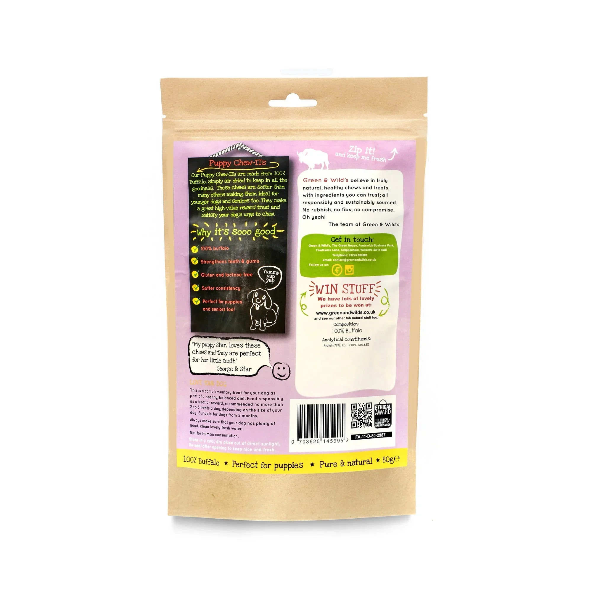 Green & Wilds Puppy Chew-Its Buffalo Sticks - Image 5