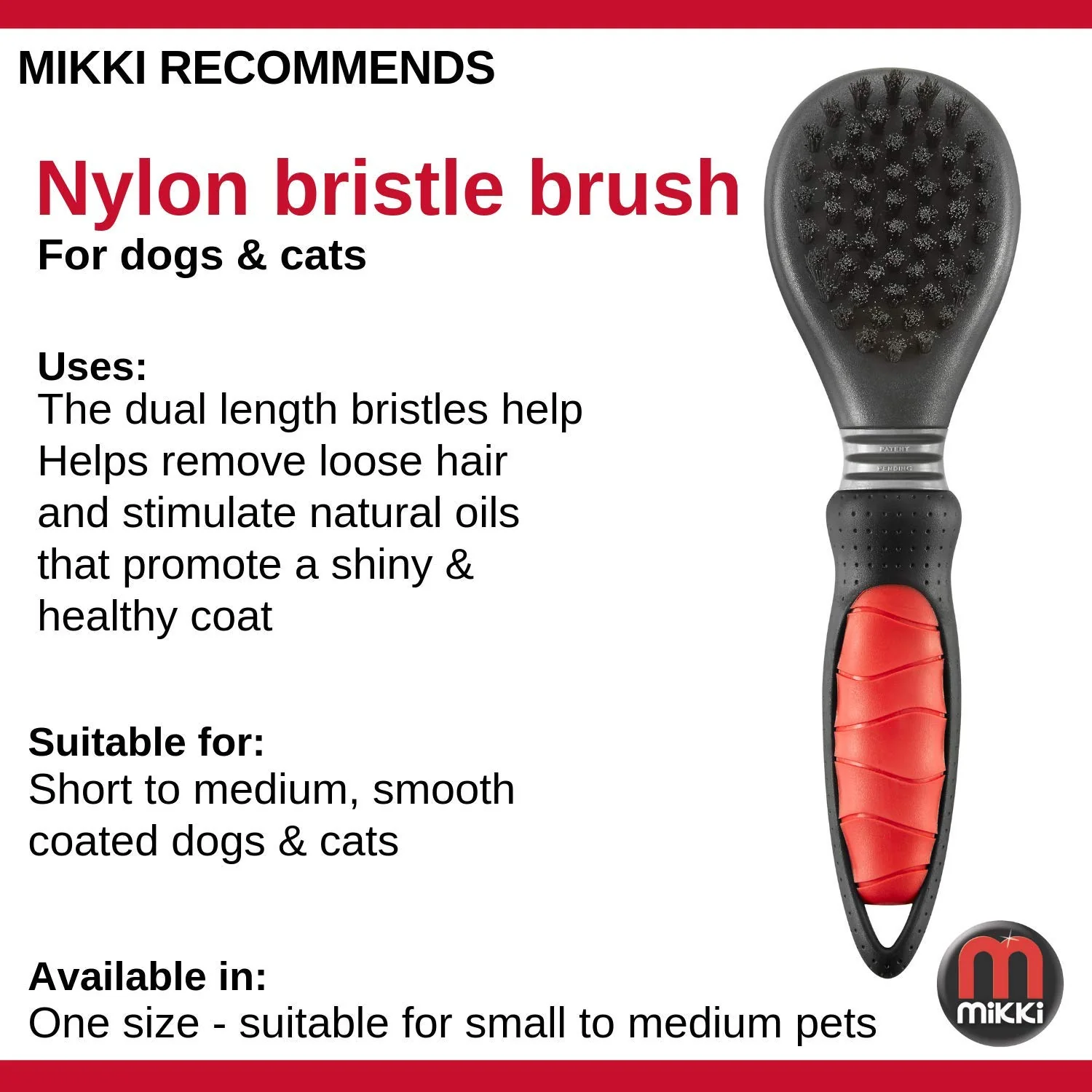 Mikki Classic Nylon Dog Bristle Brush - Image 5