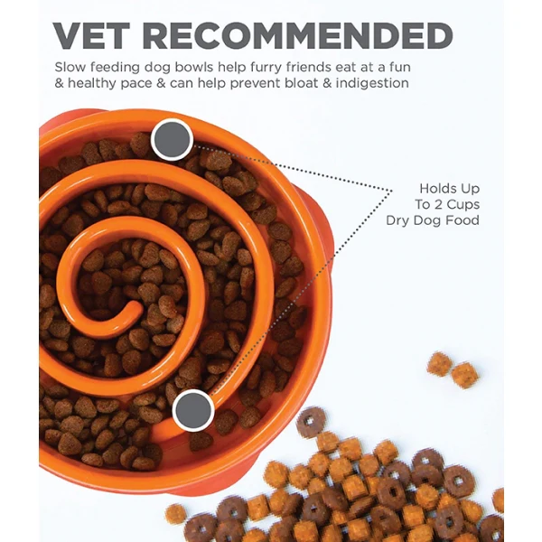 Outward Hound Fun Feeder Swirl Orange - Image 3