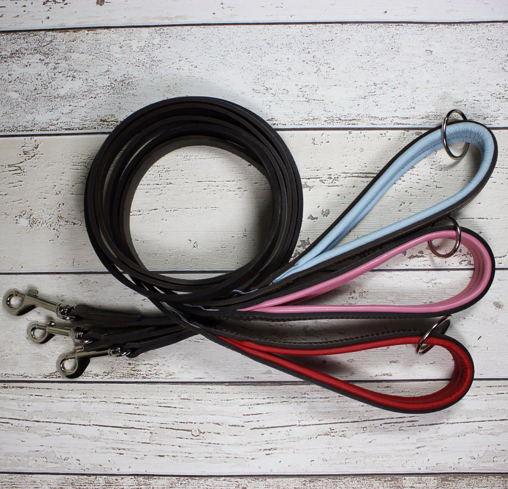 D&H Padded Pastel Real Leather Dog Collar - Image 4