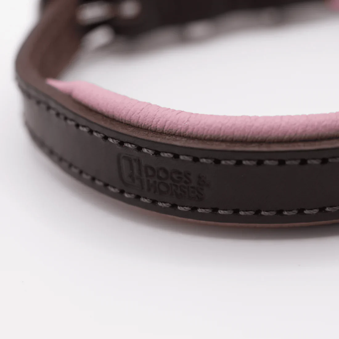 D&H Padded Pastel Real Leather Dog Collar - Image 5
