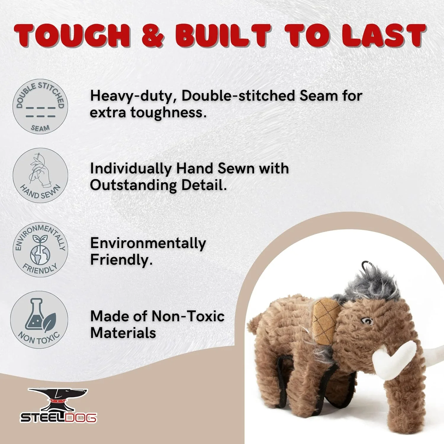 Steel Dog Ruffian Woolly Mammoth Plush Toy - Image 3