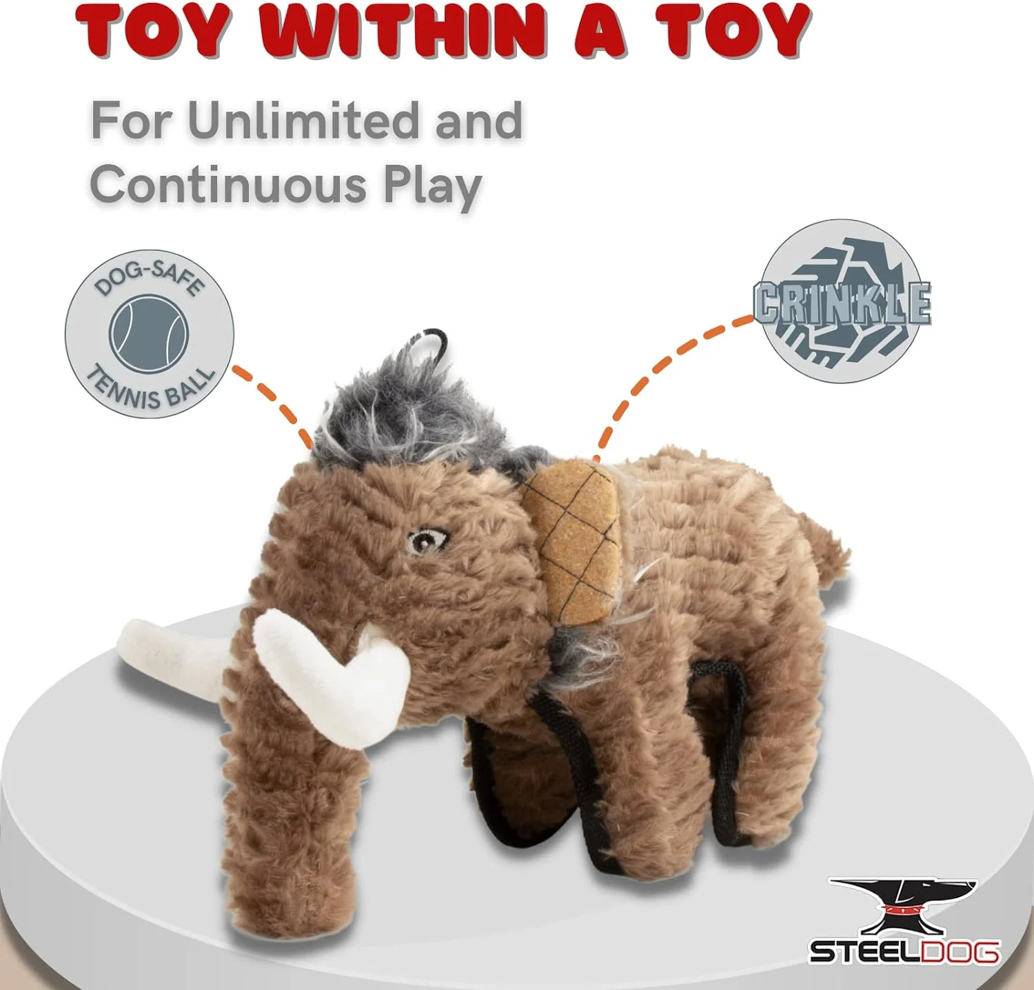 Steel Dog Ruffian Woolly Mammoth Plush Toy - Image 4