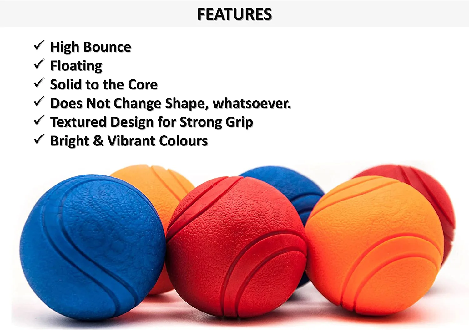 Super Tough Solid Rubber Bouncing Dog Ball - Image 2